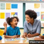 Home 22 독서지도사 자격증의 장점 - A diverse classroom scene featuring a certified reading instructor engaging with a small group of el...