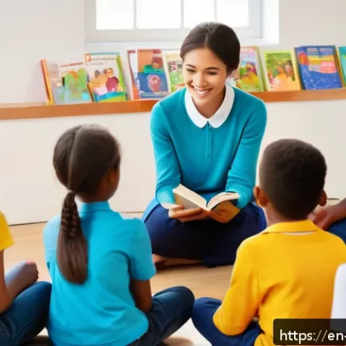 Home 32 독서지도사 필수 소프트스킬 - A warm and inviting classroom scene showing a diverse group of elementary school students sitting in...